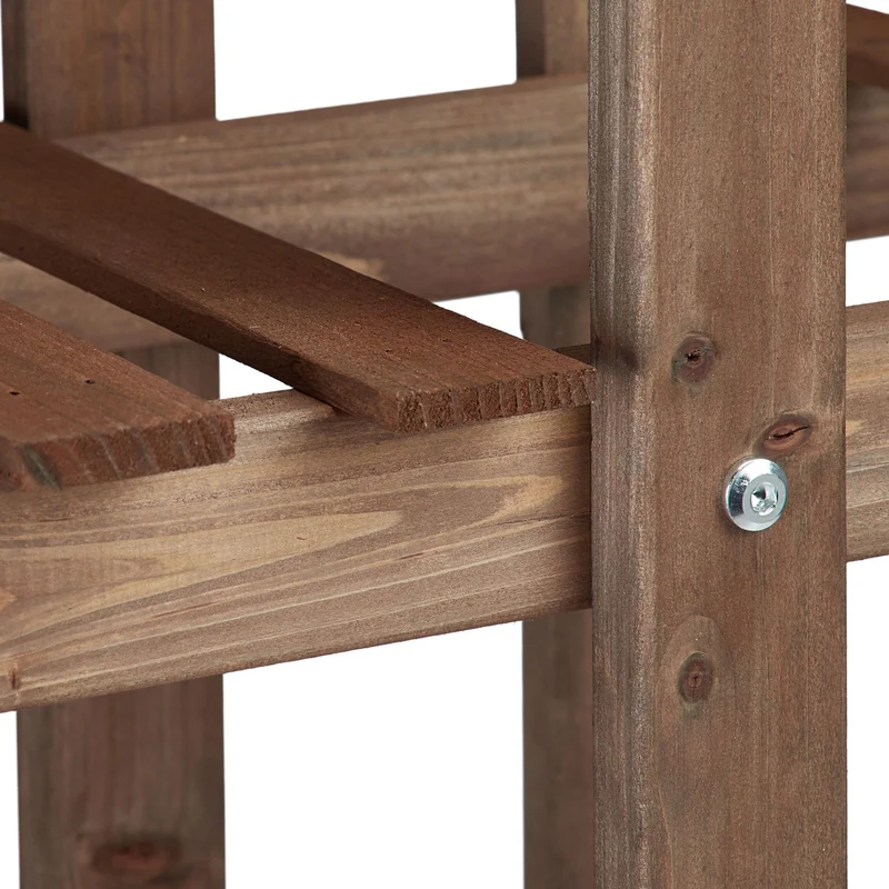 Etagère à fleurs escalier intérieure 142,5 x 83 x 28,5 cm 5 niveaux charmante déco rustique en bois naturel 13_0005240