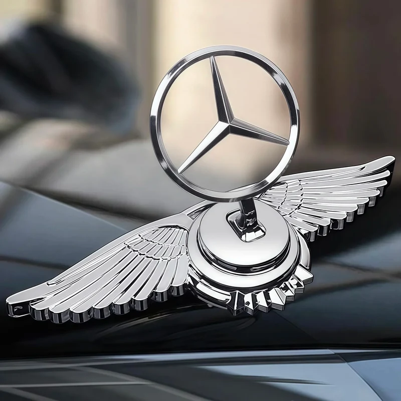 Emblème de Capot Chromé Mercedes-Benz avec Aile