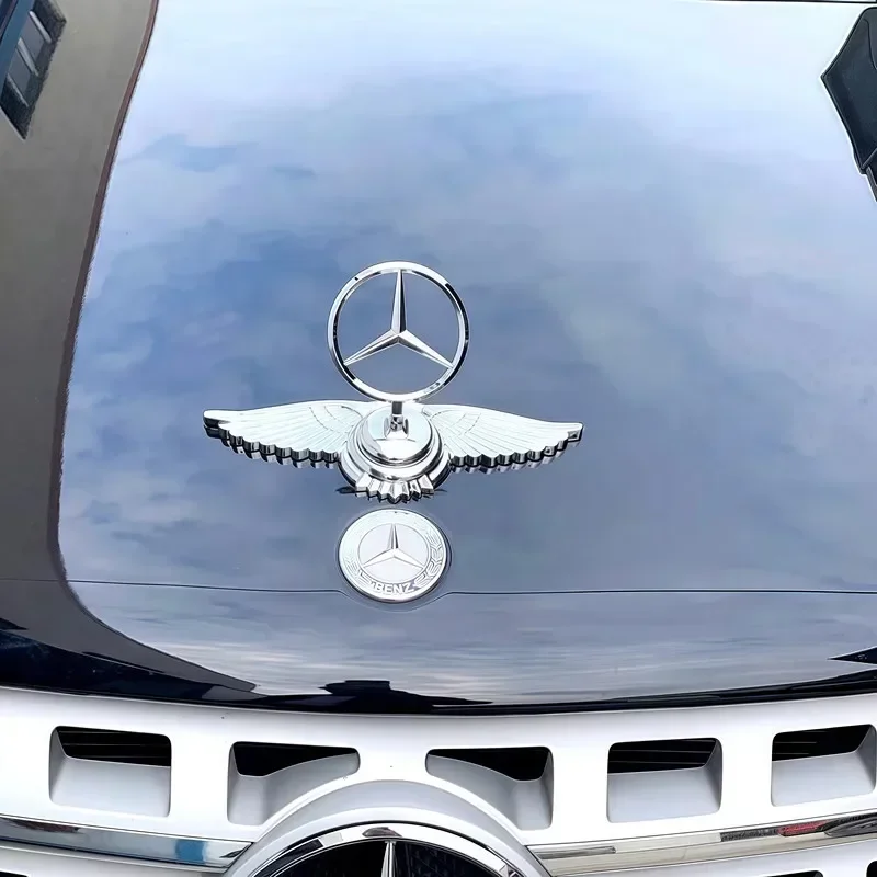 Emblème de Capot Chromé Mercedes-Benz avec Aile