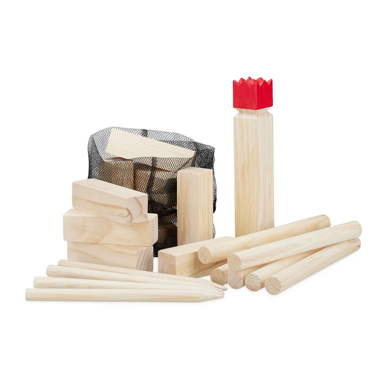 Jeu de lancer extérieur scandinave amusant 2 à 12 joueurs 60 x 20 x 20 cm en bois naturel 13_0004563
