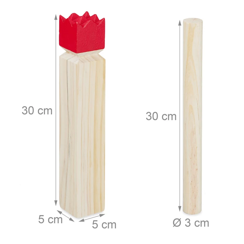Jeu de lancer extérieur scandinave amusant 2 à 12 joueurs 60 x 20 x 20 cm en bois naturel 13_0004563