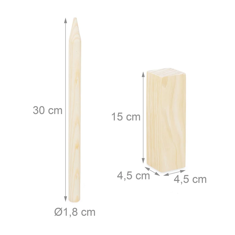 Jeu de lancer extérieur scandinave amusant 2 à 12 joueurs 60 x 20 x 20 cm en bois naturel 13_0004563