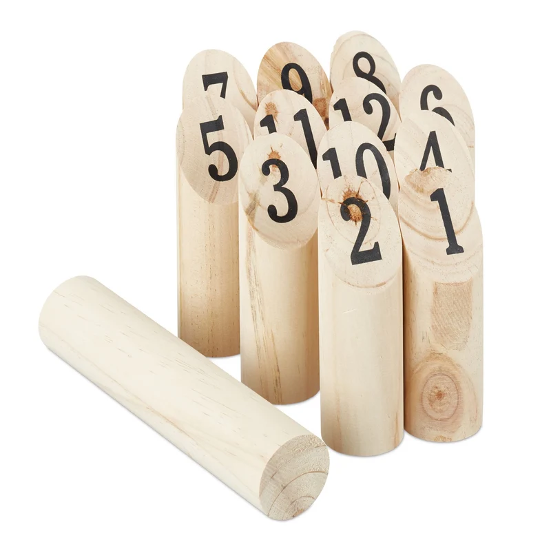 Jeu de lancer en bois extérieur 50 x 20 x 10 cm convivial stratégique jardin parc camping en pin naturel 13_0004562