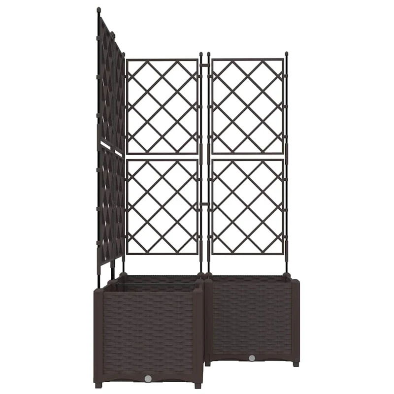 Lot de 3 cache-pots de jardin moderne extérieur 80 x 80 x 143 cm durable esthétique en acier marron 02_0058516