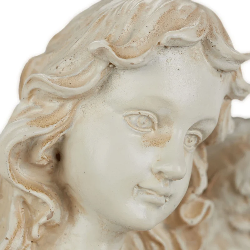 Statue décorative ange féminin classique 30 x 15 x 15 cm en résine blanche 13_0004903