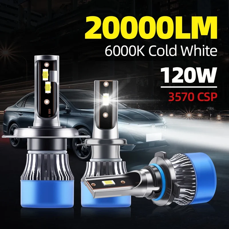 Ampoules LED H4 H7 H1 H11 9005 CSP 6000K 20000LM