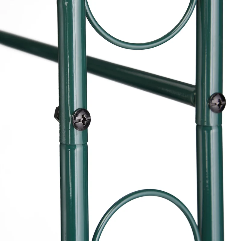 Arche décorative de jardin avec porte pour plantes grimpantes style romantique 200 x 100 x 50 cm en métal vert 13_0004995