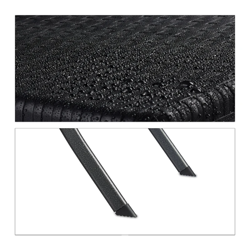 Lot de 3 meubles de jardin pliants design moderne 60 x 60 x 75,5 cm en plastique noir 13_0005247