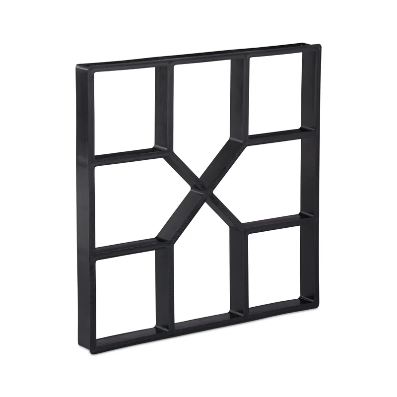 Moule à béton pour jardin réutilisable 4 x 40 x 40 cm forme robuste 8 chambres en polypropylène noir 13_0004802