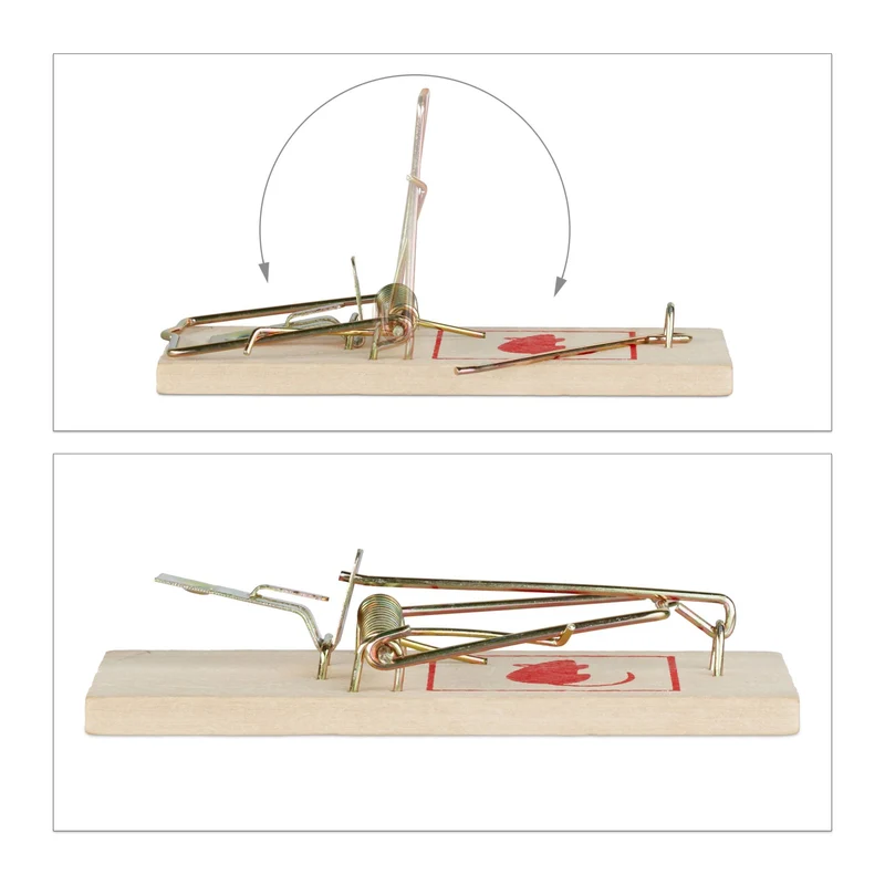 Lot de 12 tapettes à souris en bois pratiques réutilisables pour cellier garage 10 x 4,5 x 2 cm en bois naturel 13_0004215