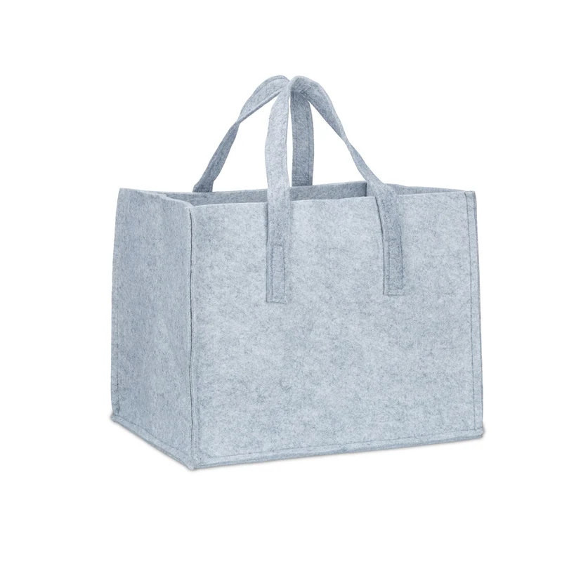 Panier à bûches de rangement polyvalent salon chambre 34,5 x 43 x 36,5 cm en feutre gris 13_0005320