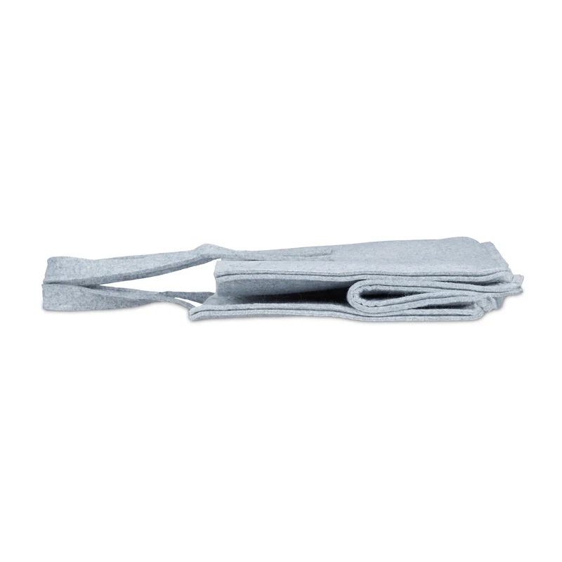 Panier à bûches de rangement polyvalent salon chambre 34,5 x 43 x 36,5 cm en feutre gris 13_0005320