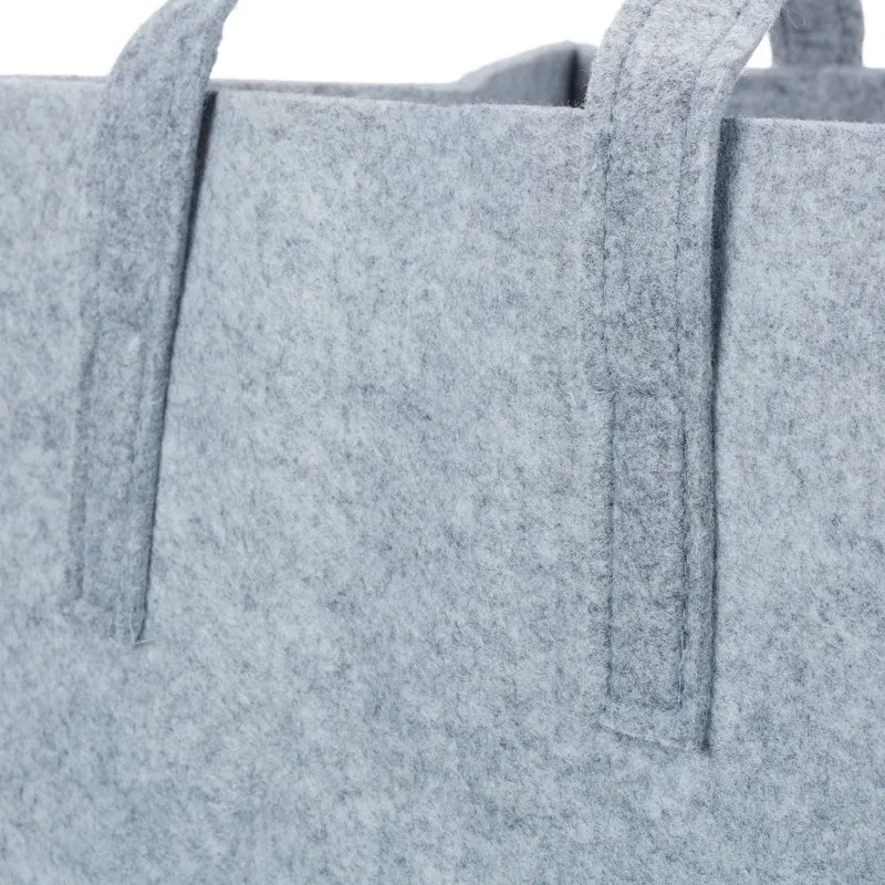 Panier à bûches de rangement polyvalent salon chambre 34,5 x 43 x 36,5 cm en feutre gris 13_0005320
