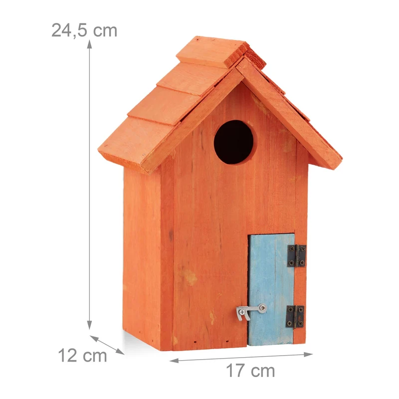Nichoir à oiseaux en bois abri pour oiseaux chanteurs 24,5 x 17 x 12 cm style nostalgique en bois marron 13_0005910