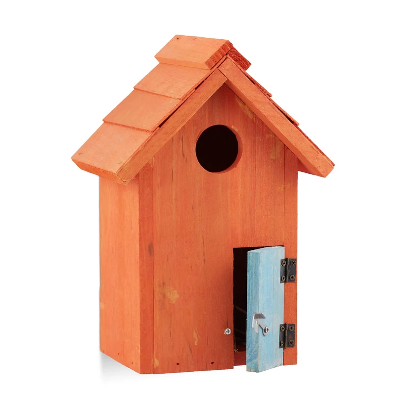 Nichoir à oiseaux en bois abri pour oiseaux chanteurs 24,5 x 17 x 12 cm style nostalgique en bois marron 13_0005910