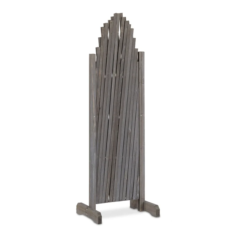 Treillis extensible décoratif ajustable jardin 98 x 200 x 30 cm en bois de sapin naturel 13_0006356