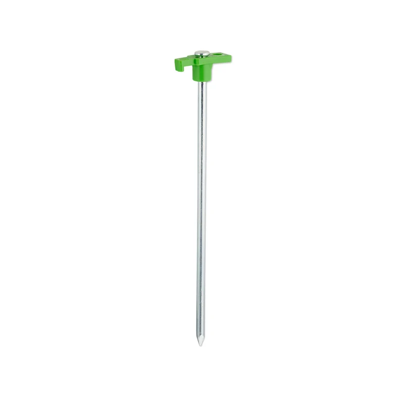 Lot de 10 piquets de fixation pour camping ancrage solide 25 x 4 x 1,5 cm en acier zingué gris 13_0006297