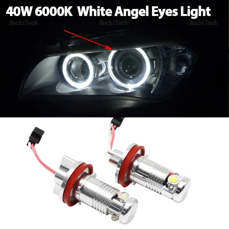 Ampoules LED H8 Angel Eyes BMW 6000K Canbus kit 2 pièces