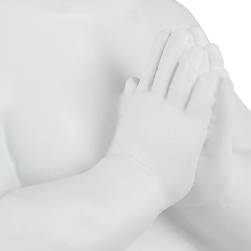 Figurine d'ange décorative spirituelle intérieur extérieur 20 x 15 x 10 cm en pierre artificielle blanche 13_0004904
