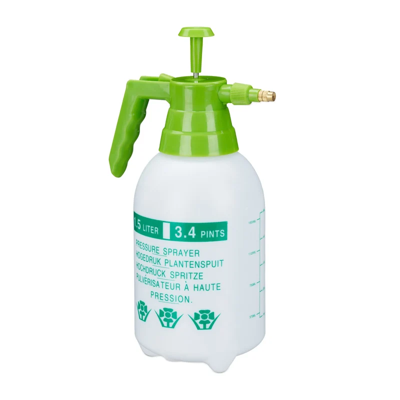 Pulvérisateur à pression 31,5 x 17 x 12,5 cm pour arroser plantes et diffuser produits ménagers en plastique vert 13_0005095