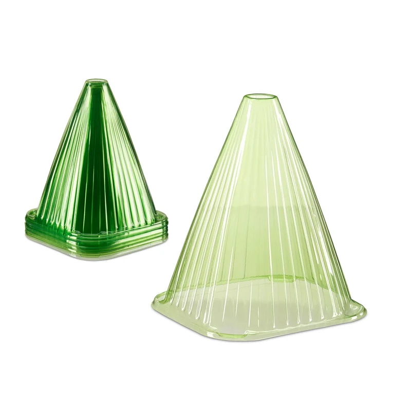 Lot de 24 cônes de forçage pour jeunes plantes protection contre le gel et le vent 22 x 19,5 x 18,5 cm en PVC vert transparent 13_0005074