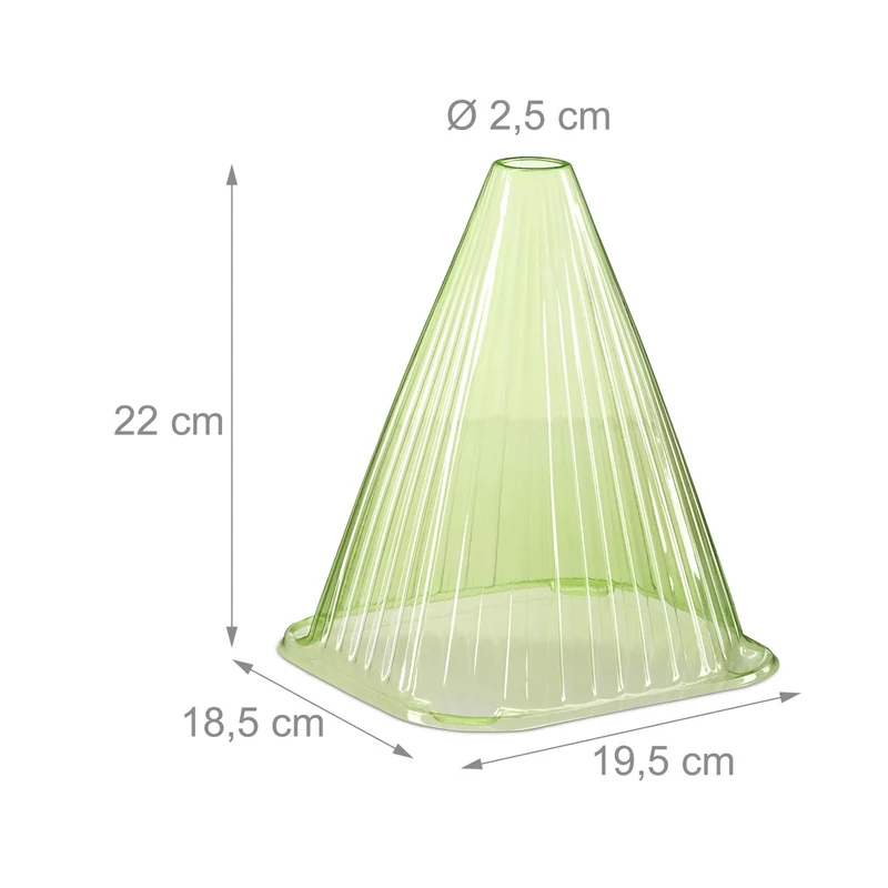 Lot de 24 cônes de forçage pour jeunes plantes protection contre le gel et le vent 22 x 19,5 x 18,5 cm en PVC vert transparent 13_0005074