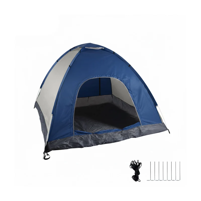Tente de camping Pop-Up 135 x 200 x 200 cm pour 3 personnes montage rapide en polyester anthracite 13_0005416
