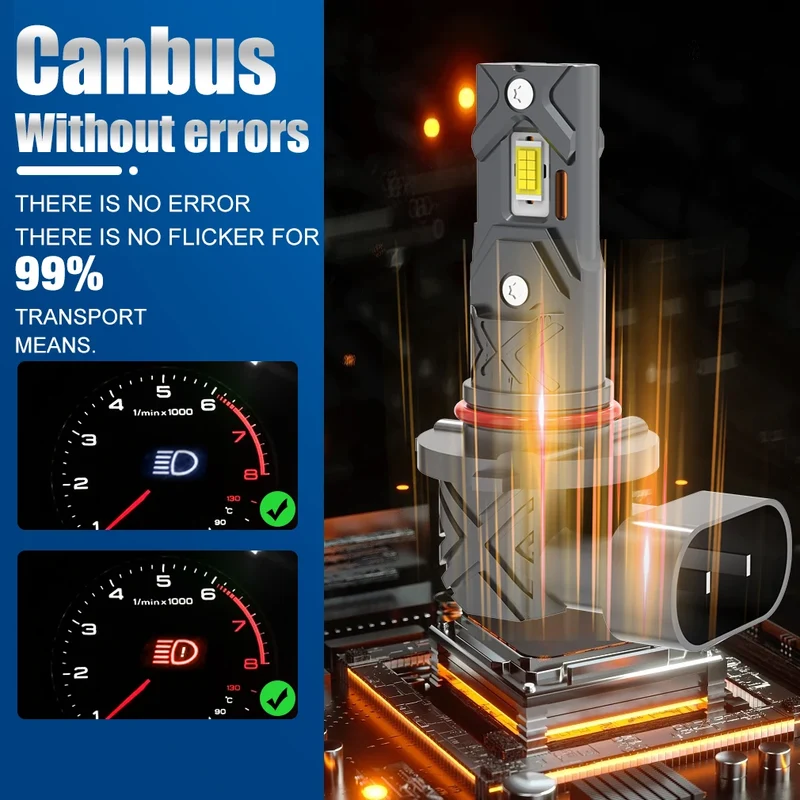 Ampoules LED H8 H9 H11 9005 9006 Canbus 6000K 20000LM