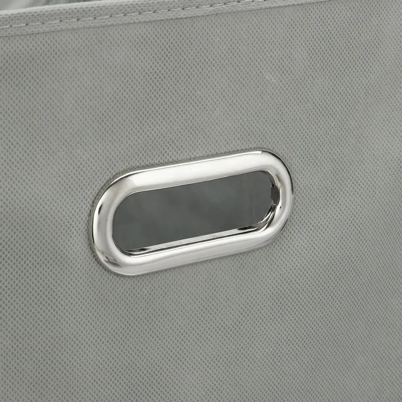 Lot de 2 boîtes de rangement pliables pratiques 30 x 30 x 30 cm en polyester gris 13_0007601