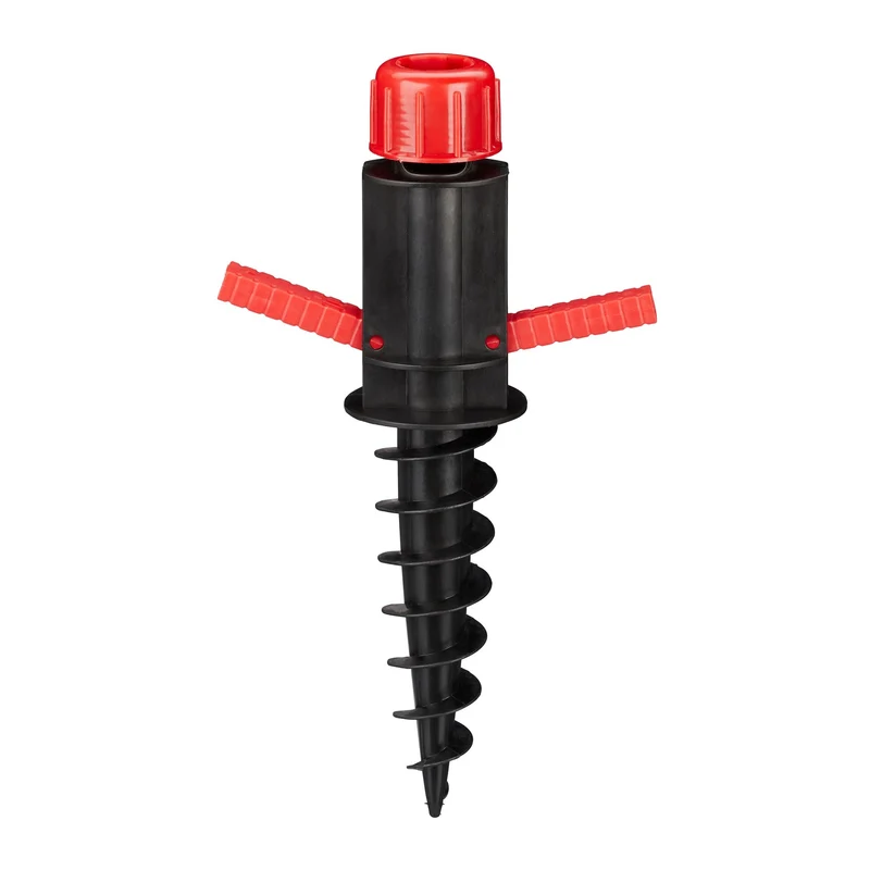 Douille de sol pour parasol ajustable légère jardin plage camping 25 x 25 x 20 cm en plastique noir 13_0005073