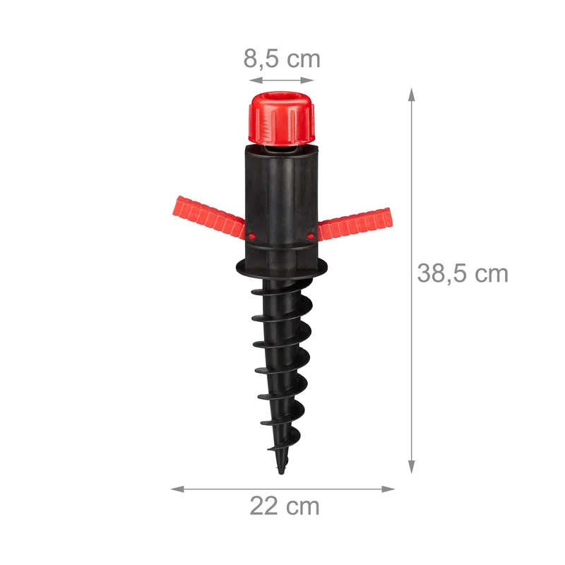 Douille de sol pour parasol ajustable légère jardin plage camping 25 x 25 x 20 cm en plastique noir 13_0005073