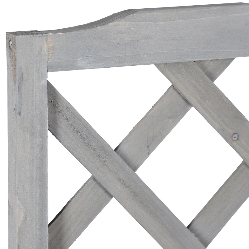 Jardinière avec treillis décoratif 90 x 36 x 36 cm pour plantes grimpantes style contemporain en bois gris 13_0005572