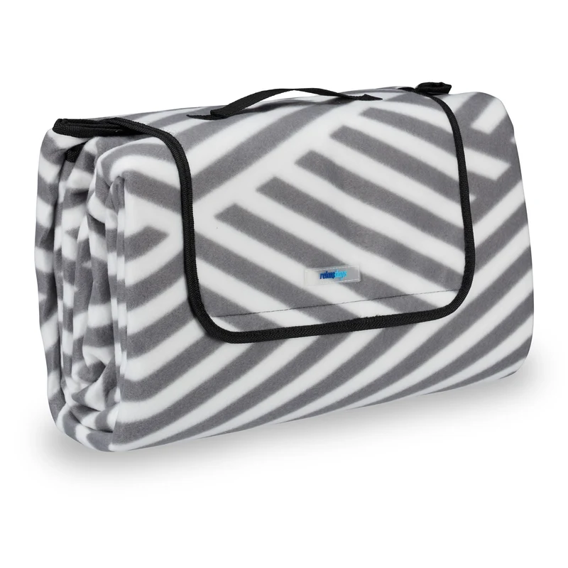 Couverture de pique-nique XL isolante pour 6 personnes 200 x 150 cm pratique transport facile en polyester gris 13_0004925