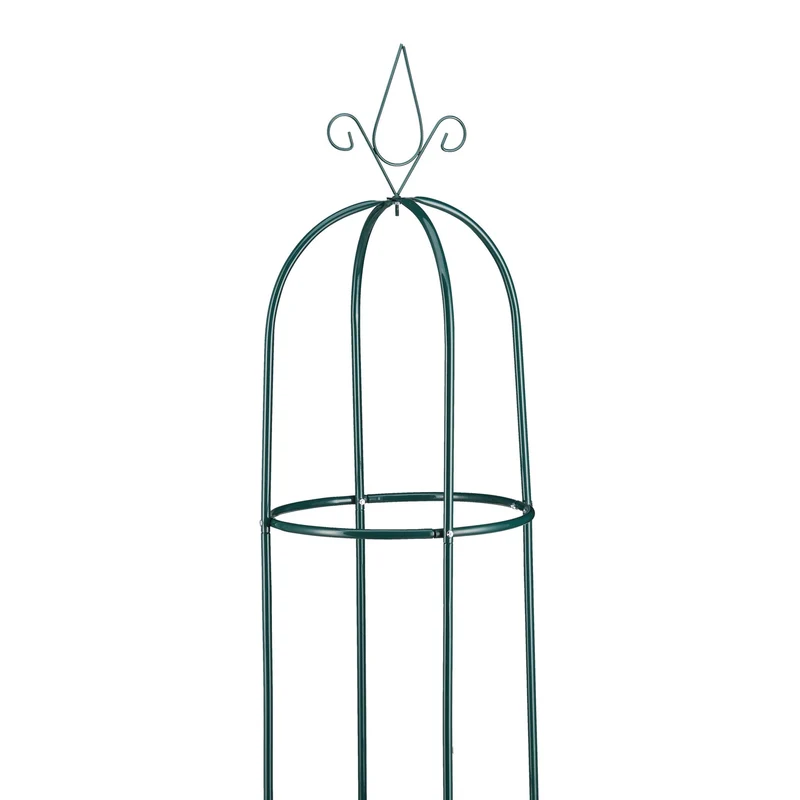 Obélisque décoratif de jardin pour plantes grimpantes 200 x 30 x 30 cm en métal vert 13_0004991