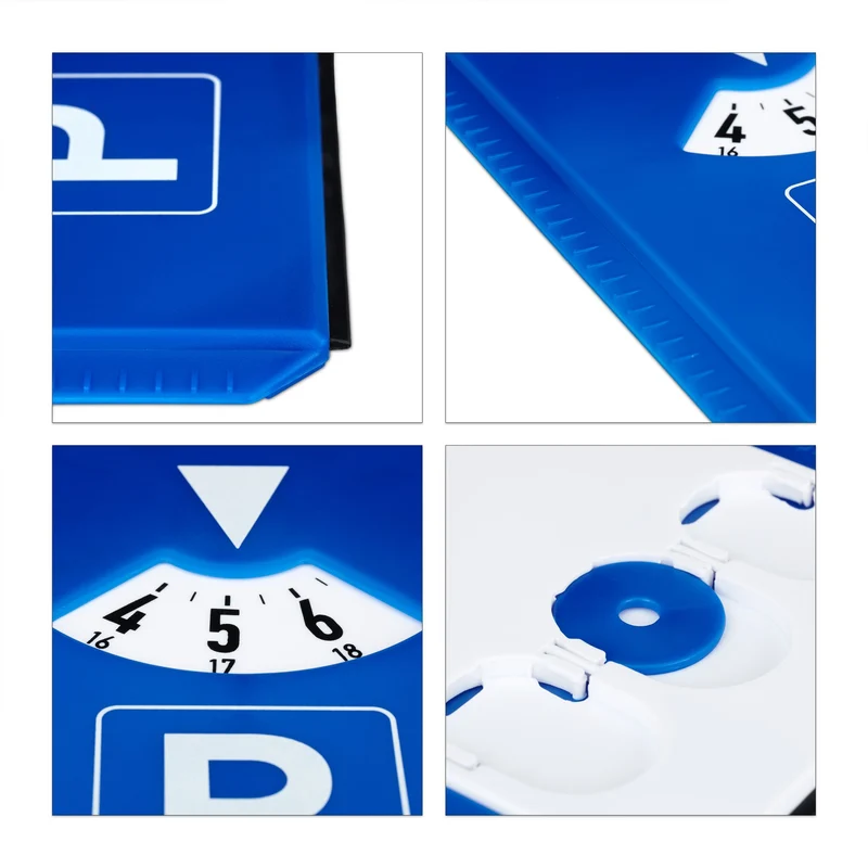Lot de 10 disques de stationnement multifonctionnels 15,5 x 12 x 0,5 cm en plastique bleu 13_0004726
