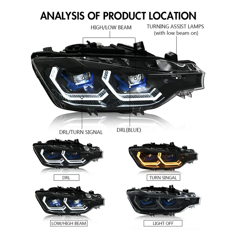 Phares LED BMW Série 3 F30 F31 2012-2018