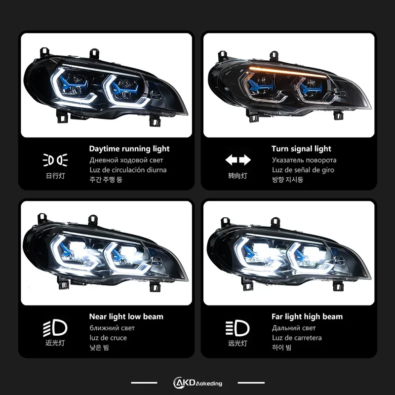 Phares LED BMW X5 E70 2007-2013 compatibles xénon et AFS