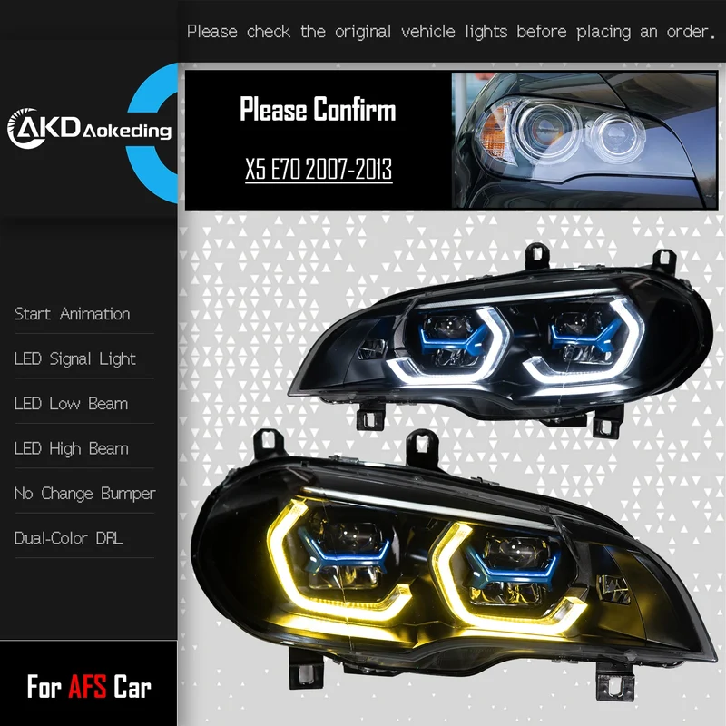 Phares LED BMW X5 E70 2007-2013 compatibles xénon et AFS