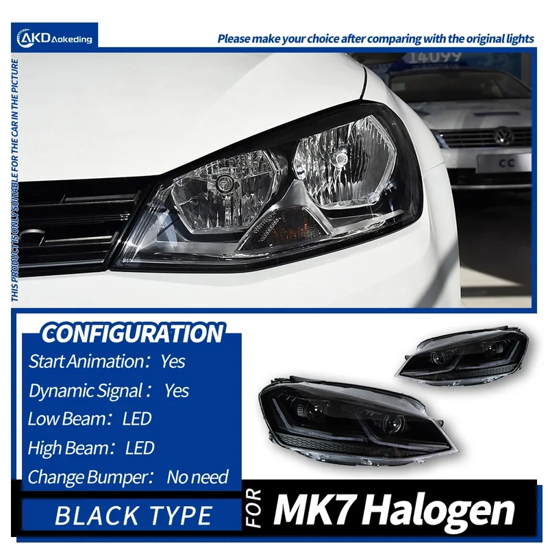 Phares LED Volkswagen Golf 7 MK7 2013-2017 trois finitions