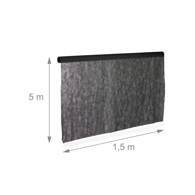 Toile paillage anti-mauvaises herbes jardin 1,5 x 5 m prévention facile en polypropylène noir 13_0004836