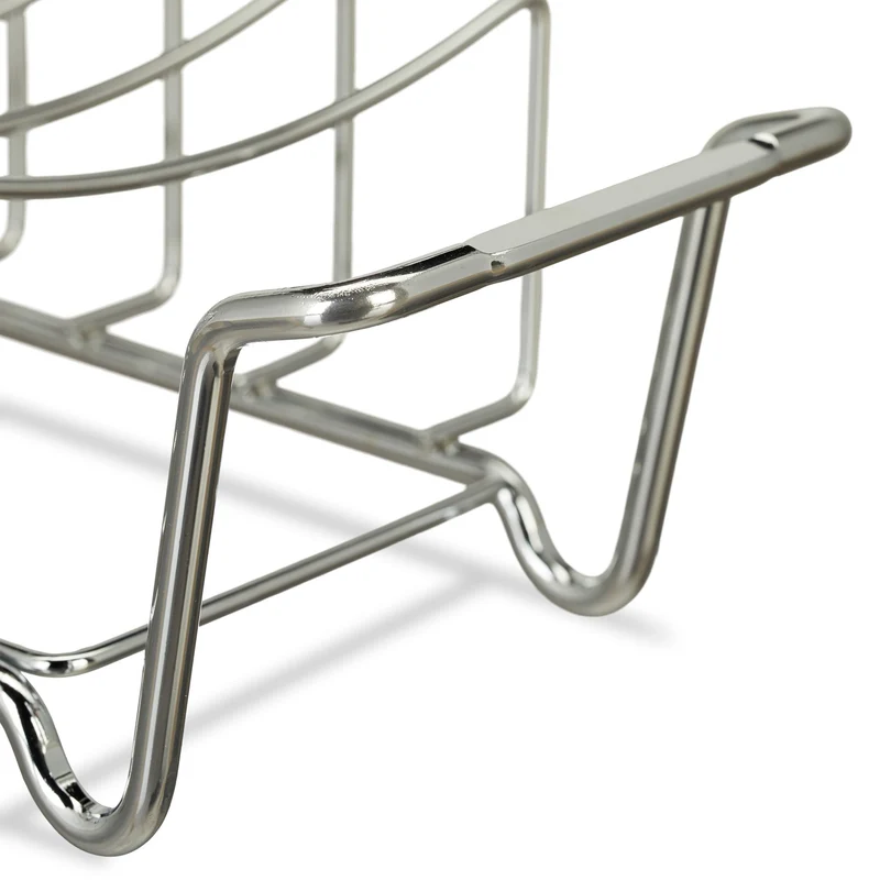 Support pour côtelettes ou panier à rôtis barbecue pratique 25 x 20 x 10 cm en acier carbone noir 13_0004806