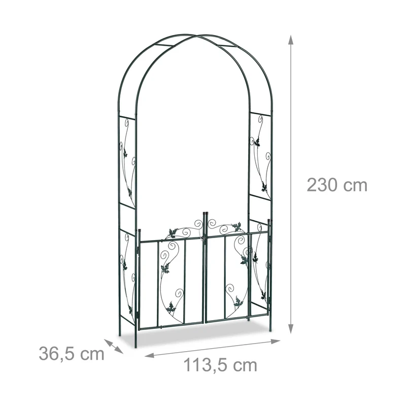 Arche de rosiers XL pour jardin et terrasse décorative robustesse 200 x 100 x 30 cm en fer noir 13_0004994