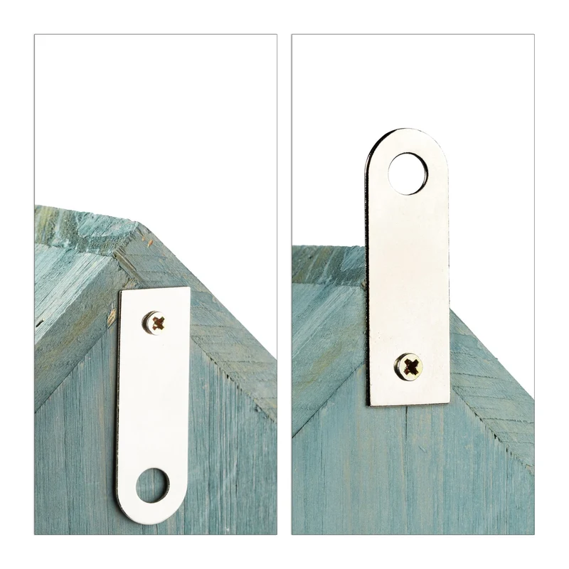 Abri à papillons à suspendre jardin 25,5 x 18,5 x 12 cm avec crochet et clapet latéral en bois vert 13_0005912
