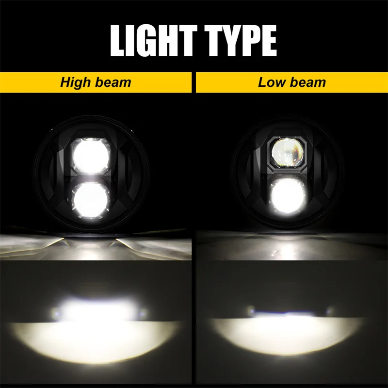 Phare LED Rond 7 Pouces Jeep Wrangler 4x4 Moto