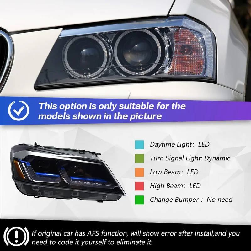 Phares LED BMW X3 F25 2010-2013