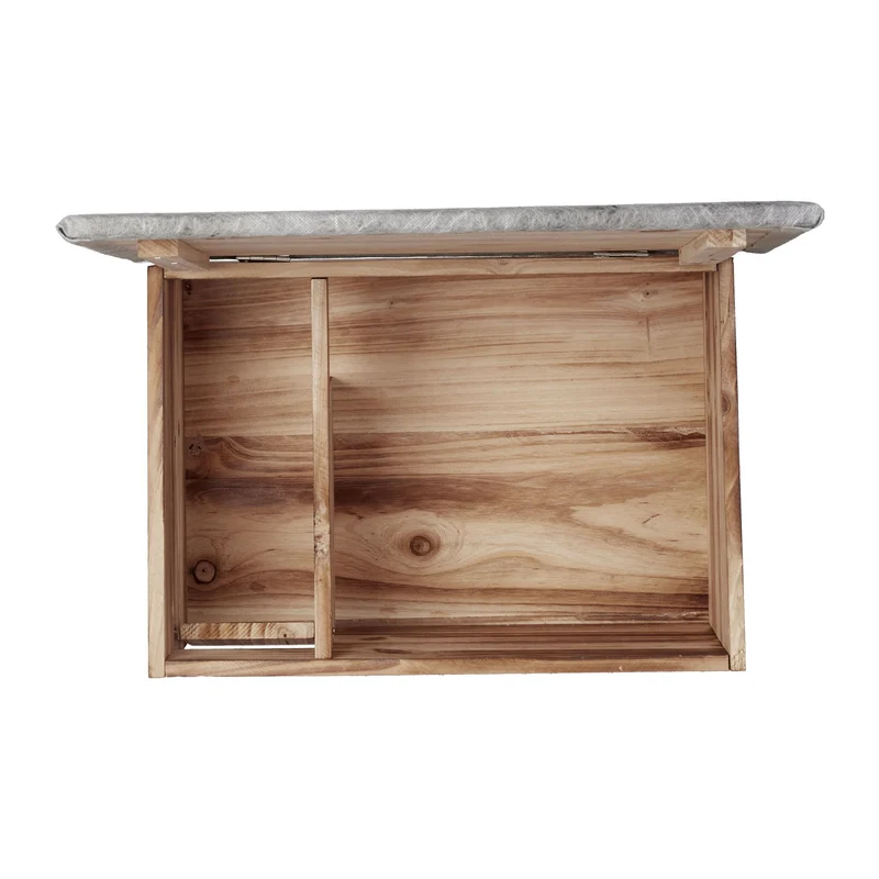 Maison pour hérisson abri d'hiver jardin 21 x 46 x 34 cm avec protection contre prédateurs en bois de sapin 13_0006489