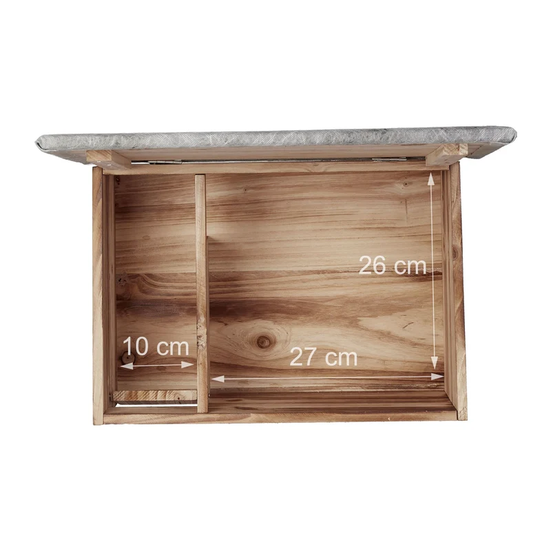 Maison pour hérisson abri d'hiver jardin 21 x 46 x 34 cm avec protection contre prédateurs en bois de sapin 13_0006489