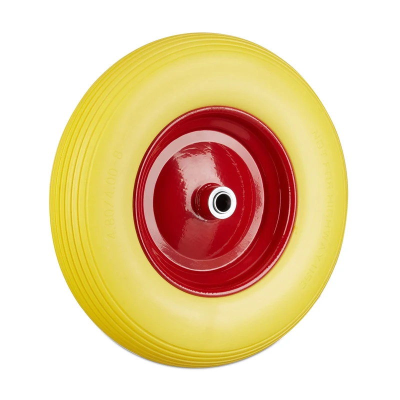 Roue de brouette increvable 39 x 9 cm transport confortable jardin en caoutchouc noir 13_0006822