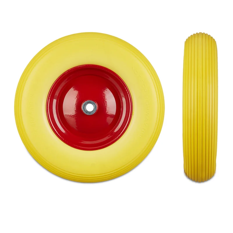Roue de brouette increvable 39 x 9 cm transport confortable jardin en caoutchouc noir 13_0006822