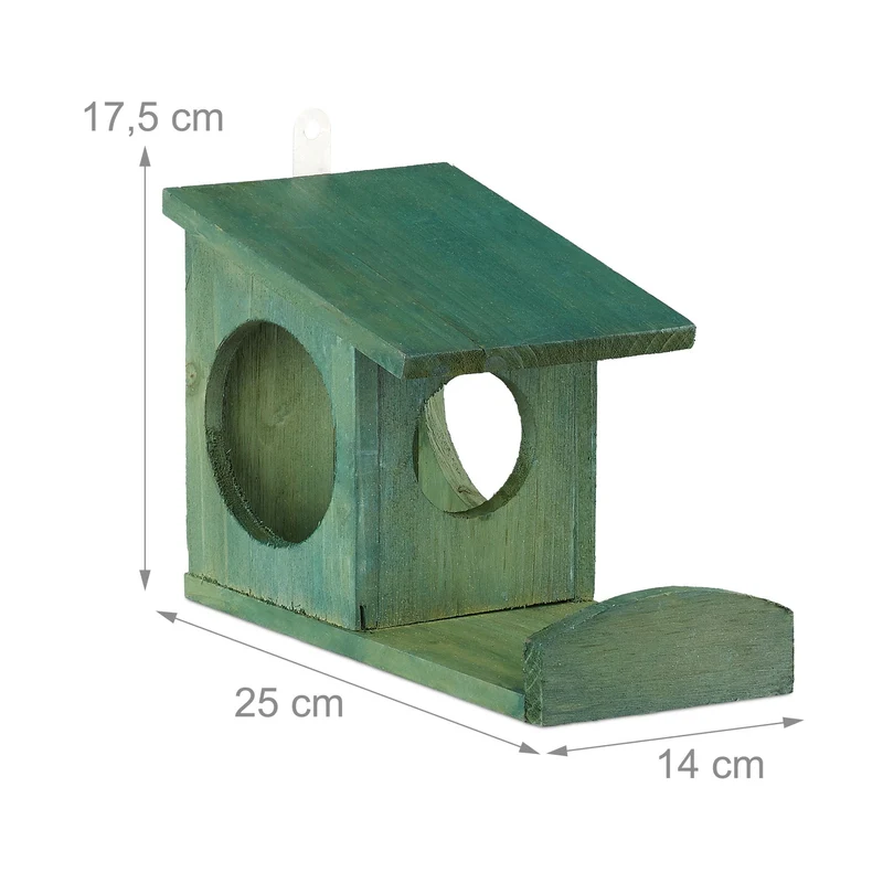 Mangeoire à accrocher pour écureuils jardin terrasse 17,5 x 14 x 25 cm observation animaux en bois naturel 13_0006931